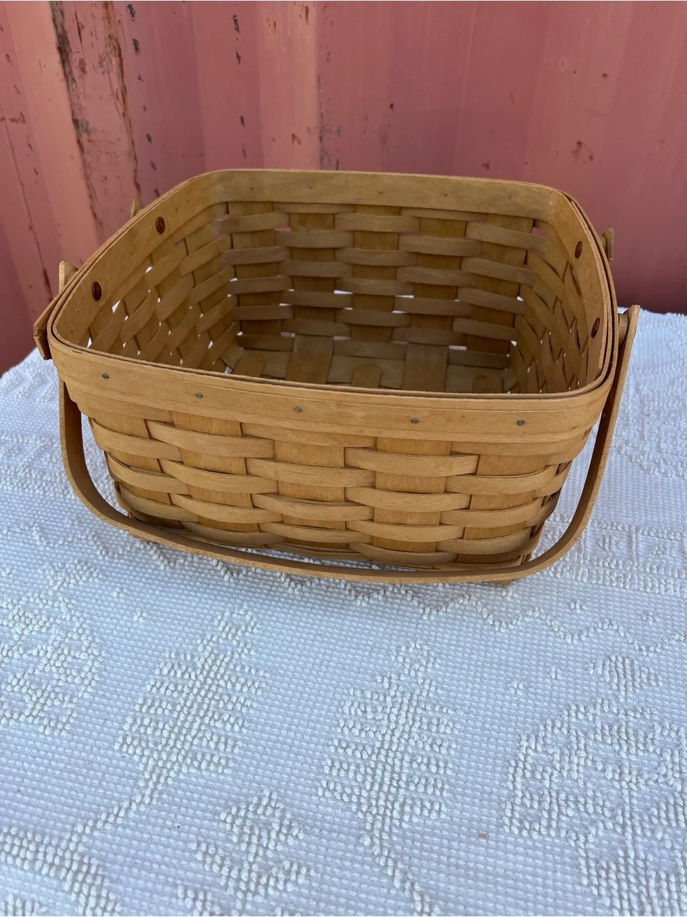 Longaberger 2004 Handwoven Wooden Market Basket - Natural Honey Brown